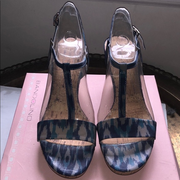 NWT Bandolino Nezra Blue Wedges, Size 8 - Picture 2 of 9